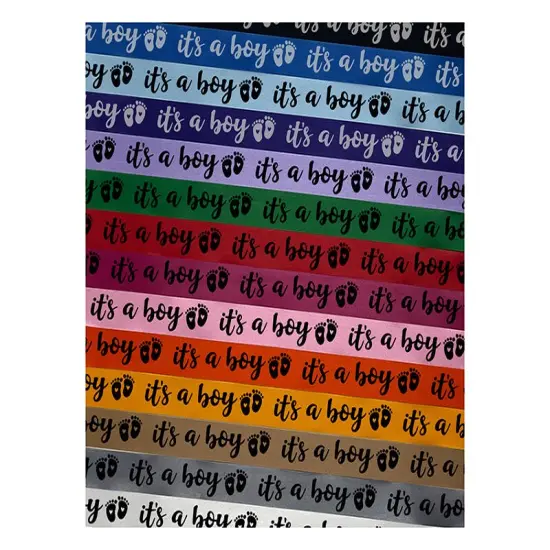 It's a Boy Baby Feet Shower Satin Ribbon for Bows Gift Wrapping - 1" - 3 Yards Light Pink Ribbon {1}