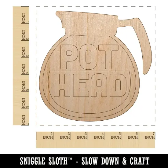 Pot Head Coffee Unfinished Wood Shape Piece Cutout for DIY Craft Projects {1}