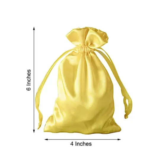 60 pcs 4x6 Satin Favor Drawstring Bags Gold {2}