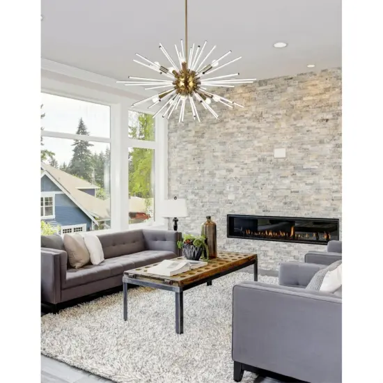 Sienna 36 inch crystal rod pendant in gold {2}
