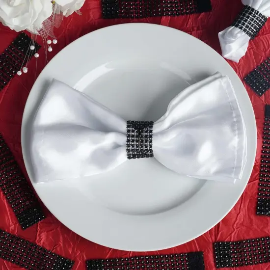 20-Pieces Diamond Rhinestone Mesh Napkin Rings Black {3}
