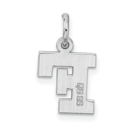 Sterling Silver Small Block Initial Letter F Charm Jewerly 16mm x 10mm {4}