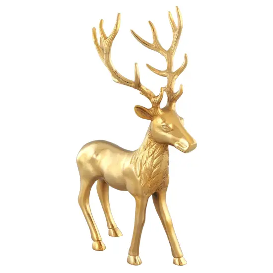 Costway Standing Reindeer Statue Aluminum Deer Sculpture for Indoors Christmas Decor {1}