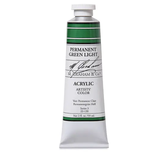 M. Graham Artists' Acrylics - Permanent Green Light, 2 oz tube {2}