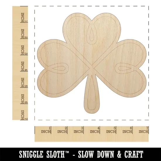 Three Leaf Clover Shamrock Tribal Celtic Knot Unfinished Wood Shape Piece Cutout for DIY Craft Projects {1}