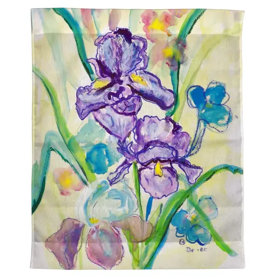 Betsy Drake Two Irises Outdoor Wall Hanging 24x30 {1}