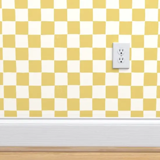 Pre-Pasted Wallpaper 2FT Wide Checker Squares Check Board Checkered Custom Pre-pasted Wallpaper by Spoonflower {4}