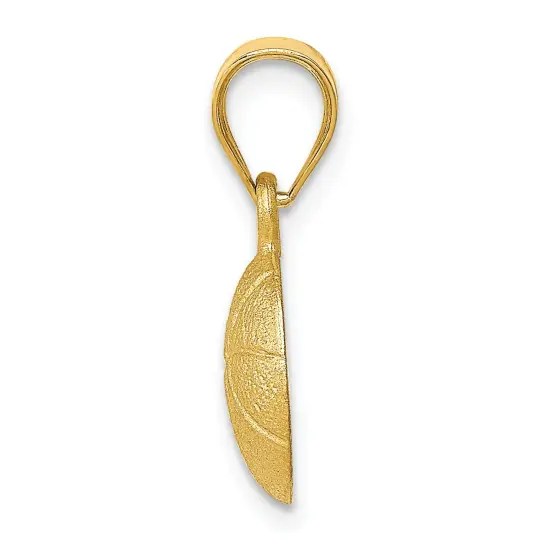 14K Yellow Gold Basketball Charm Pendant Jewelry New 19 X 10mm {3}