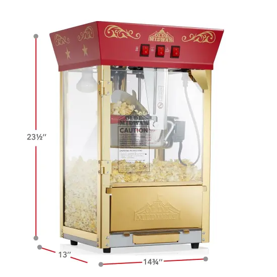 Olde Midway Movie Theater-Style Popcorn Machine Maker with 10-Ounce Kettle, Vintage-Style Countertop Popper {5}