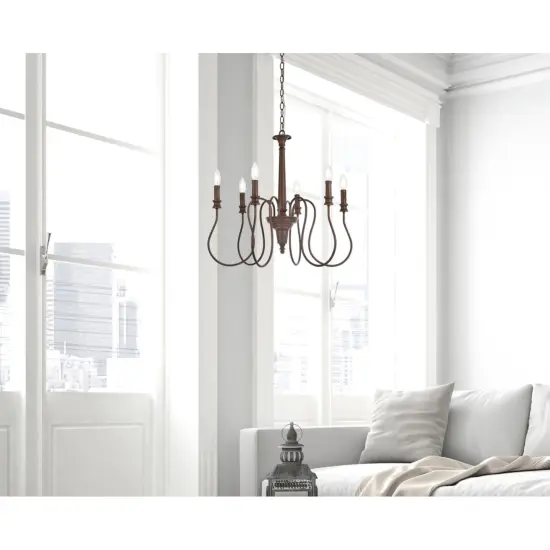 Flynx 6 lights pendant in weathered oak {2}