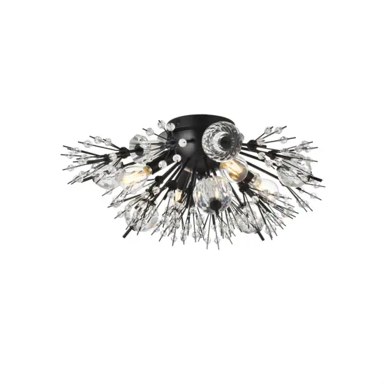 Vera 19 inch crystal starburst wall sconce in black {4}