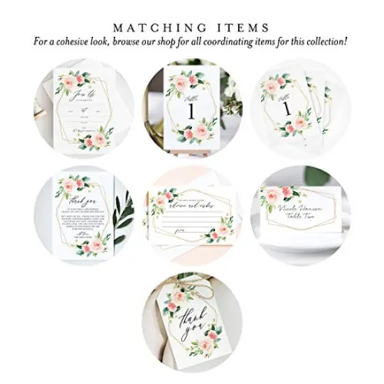 All Occasion Invitations with Envelopes, Geometric Floral, Cards for Your Wedding, Reception, Bridal or Baby Shower, Engagement and Birthday Party, 5"x7" (25 Invitations and Envelopes) {1}