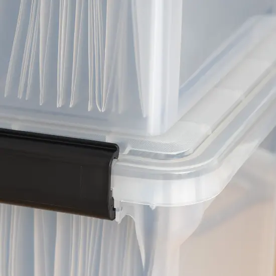 IRIS USA Letter Legal Size File Box 32qt WEATHERPRO Airtight Plastic Storage Bin with Lid and Seal and Secure Latching Buckles {5}