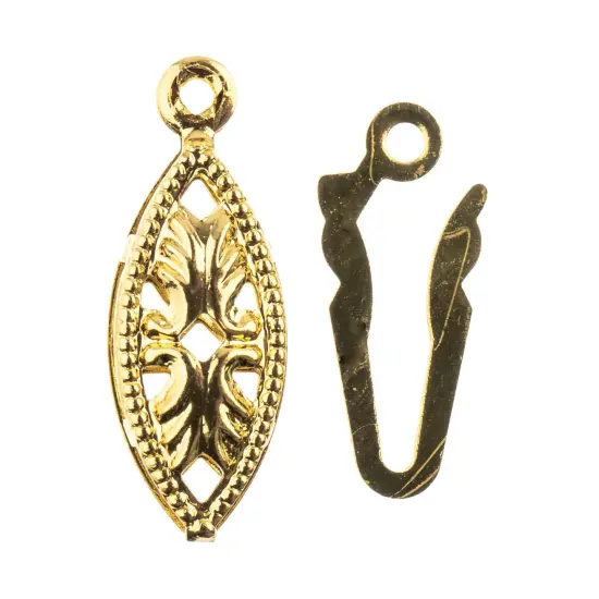 John Bead Fish Hook Clasp Set 6x20mm 9/Pkg-Gold {2}