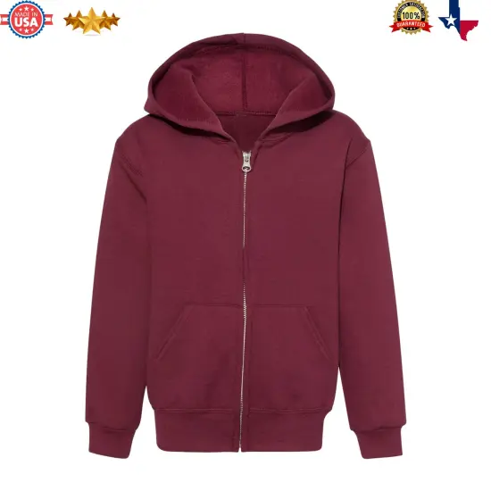Youth Full-Zip Hooded Sweatshirt | RADYAN&reg; Royal {2}