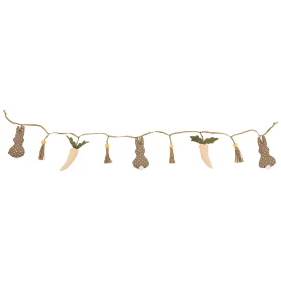 Northlight Carrots and Bunnies Plush Easter Garland - 4' Brown {6}