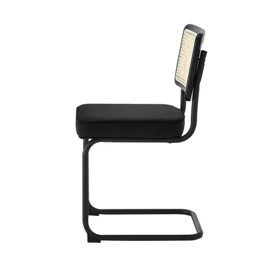 Sahasra Velvet Armless Dining Chair Seat (Set of 2) Black {4}