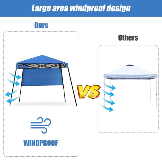 7 x 7 Feet Sland Adjustable Portable Canopy Tent with Backpack Blue {5}