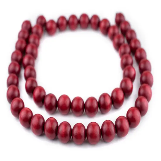 The Bead Chest Natural 16mm Wooden Beads in Red for Jewelry Making &ndash; Round Loose Wood Spacer Beads I Approximately 25 Beads {3}