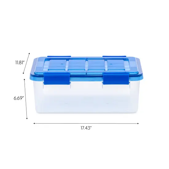 IRIS USA 6Pack 19qt WEATHERPRO Airtight Plastic Storage Bin with Lid and Seal and Secure Latching Buckles {6}