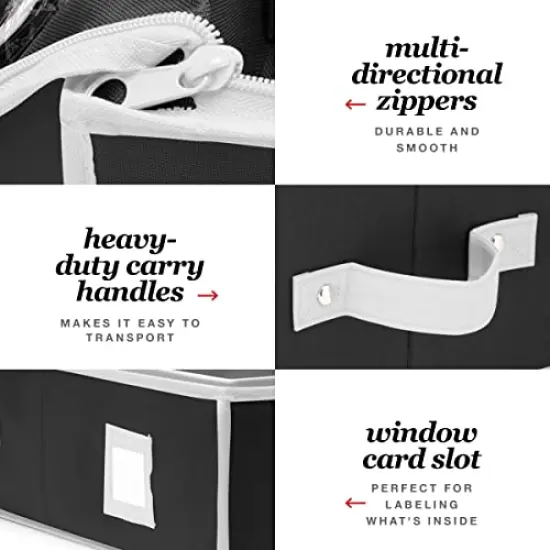 Christmas Wrapping Paper Storage Bag w/Useful Pockets for Xmas Accessories, Fits upto 24 Rolls, Underbed Storage for Holiday Decorations, Large Capacity Storage Box, 1 Count (Pack of 1) {5}