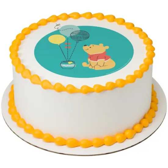 Disney Baby Winnie the Pooh 1st Birthday Edible Cake Topper Image - 7.5" Round {1}