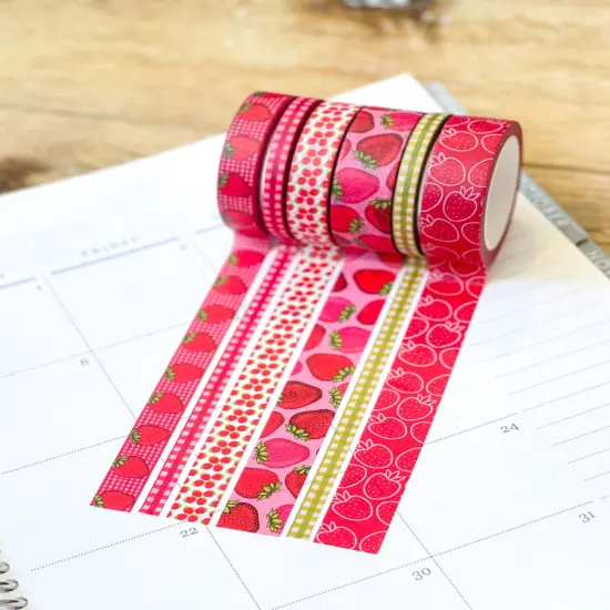 Strawberries Red Summer Fruit Washi Tape Set (#W061) {4}