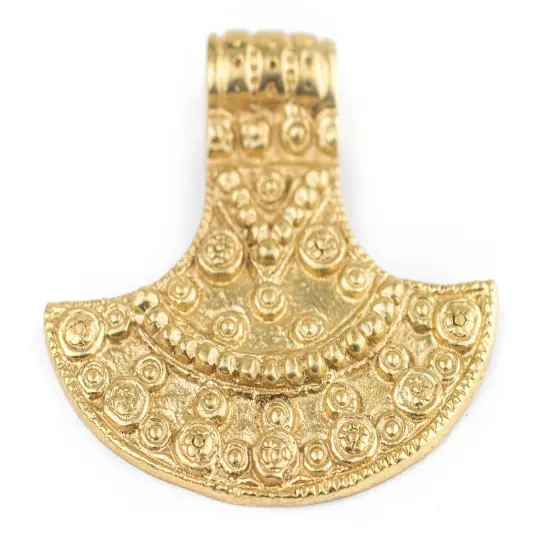 TheBeadChest Brass Patterned Shield Pendant (50x50mm) {4}