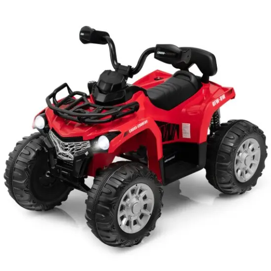 Kids Ride On Car Toy 4 Wheeler with MP3 and Headlights Ideal Gift for Birthdays or Christmas Red {1}