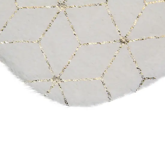 Northlight 20" Cream and Gold Christmas Stocking with Faux Fur Ivory {5}