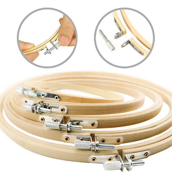 5 Pieces Embroidery Hoops Bamboo Circle Cross Stitch Hoop Ring 5 inch to 10 inch for Embroidery and Cross Stitch {6}