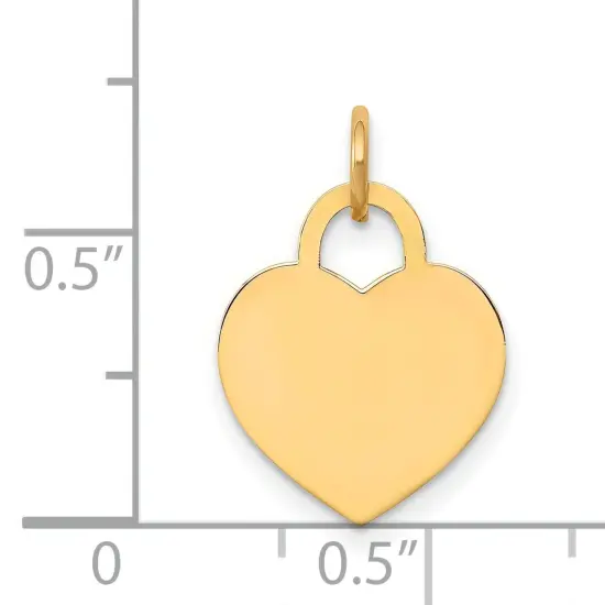 14K Gold Heart Charm 0.558 grams Jewerly 19mm x 12mm {2}