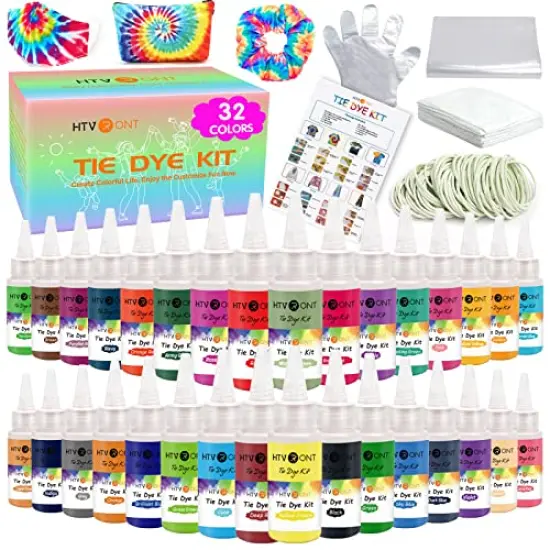 Tie Dye Kit - 32 Vibrant Colors Pre-Filled Bottles Tyedyedye Kit, Permanent Non-Toxic for Large Groups Kids Adults,Tye Fabric Textile Handmade Party(Just Add Water) {2}