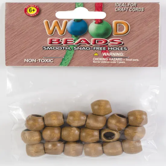 Pepperell Barrel Wood Beads 13mmX11mm 18/Pkg {2}