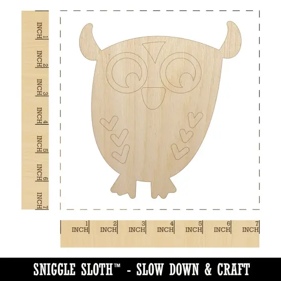 Wary Owl Unfinished Wood Shape Piece Cutout for DIY Craft Projects {1}