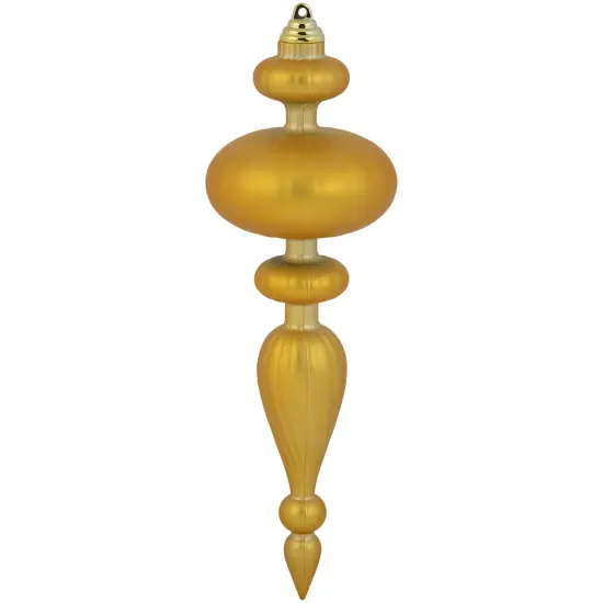 Northlight Commercial Size 2-Finish Christmas Finial Shatterproof Ornaments - Gold -12" - 4ct {5}