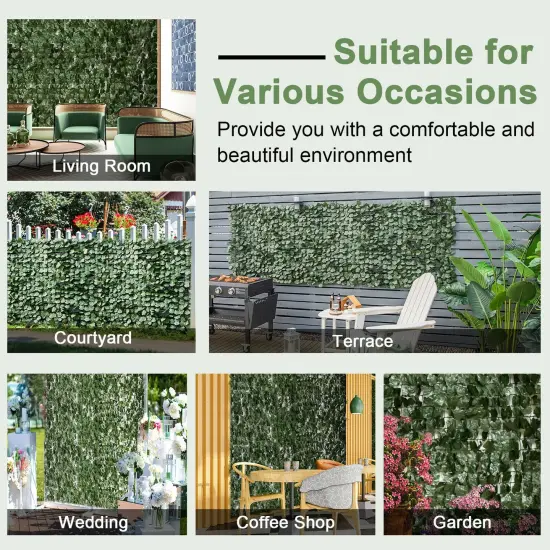 4 Pieces 118 x 39 Inch Artificial Ivy Privacy Fence Screen for Fence Decor {6}
