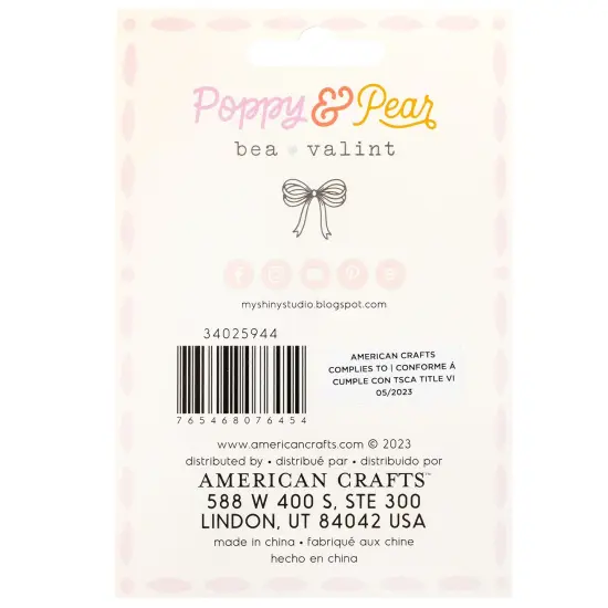 American Crafts Poppy And Pear Clothespins 6/Pkg-Flower {3}