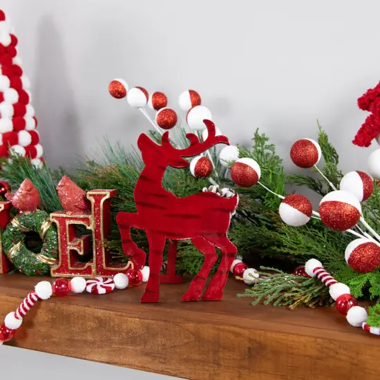 Northlight Glossy Standing Reindeer Christmas Decoration - 8" - Red {3}