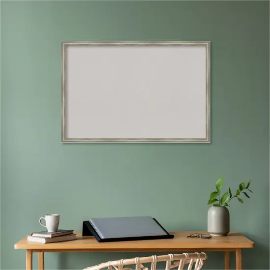 Salon Scoop Wood Framed Corkboard, Grey Cork Silver {5}