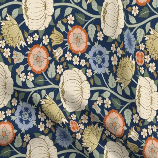 Various Fabrics by the Yard or Fat Quarter Victorian Botanical Flowers Railroaded Art Nouveau Custom Printed Fabric by Spoonflower {5}