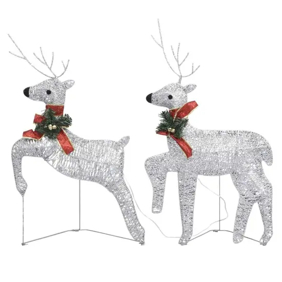 2 pcs Christmas Reindeers with 40 LEDs Silver {2}