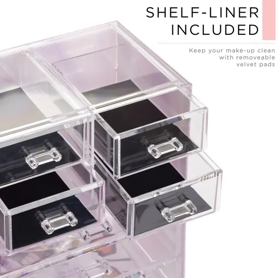 Sorbus Medium Makeup Organizer Set - (3 Large / 4 Small Drawers/Top Tray) Tie Dye {4}