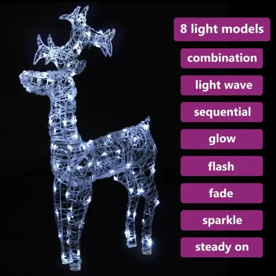 Acrylic Reindeer Christmas Decoration with 90 LEDs {2}
