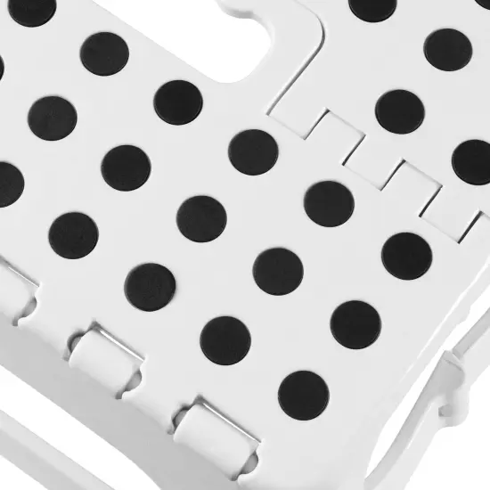 Casafield 11" Folding Step Stool with Handle, White - Portable Collapsible Small Plastic Foot Stool for Kids and Adults - Use in the Kitchen, Bathroom and Bedroom {5}