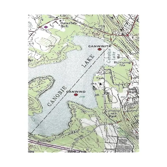 Betsy Drake Canobie Lake, NH Nautical Map Beach Towel Multicolor {1}