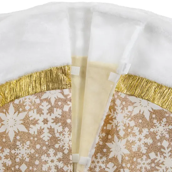 Northlight 48" White and Gold Snowflake Christmas Tree Skirt {6}