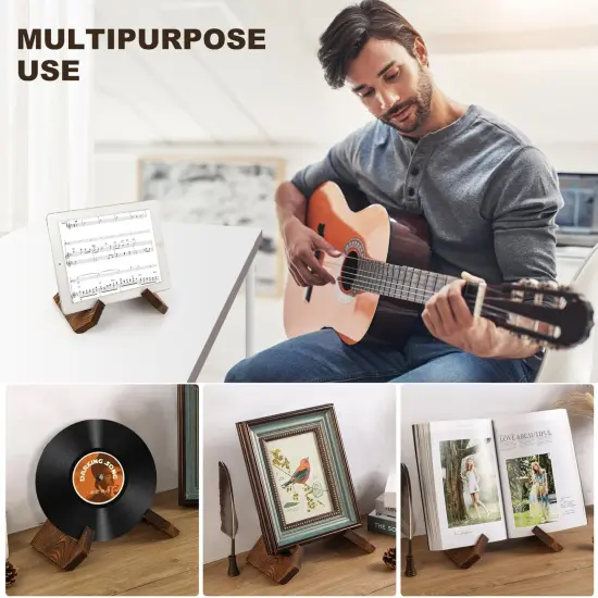 BOTSROOM Plate Stands for Display - 6.5 Inch Plate Holder Display Stand, Wooden Picture Frame Stand, Small Photo Stands for Table, Decorative Plaque Easels Stand for Display {5}