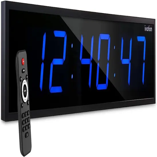Ivation 60'' Large Digital Wall Clock, LED Digital Clock with Remote Control - Stopwatches Red {7}