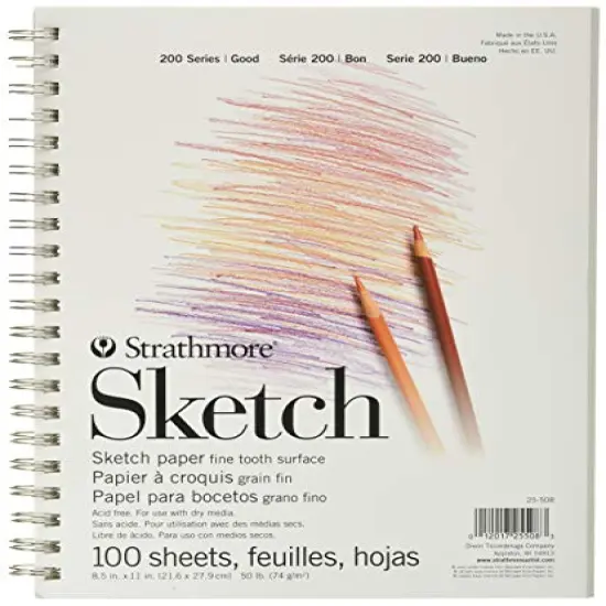 25-508 STR-025-508 100 Sheet Sketch Pad, 8.875 by 11", 8.5"x11", White {2}